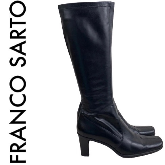 Franco Sarto Shoes - FRANCO SARTO BLACK HEELED BOOTS SIZE 8 MEDIUM